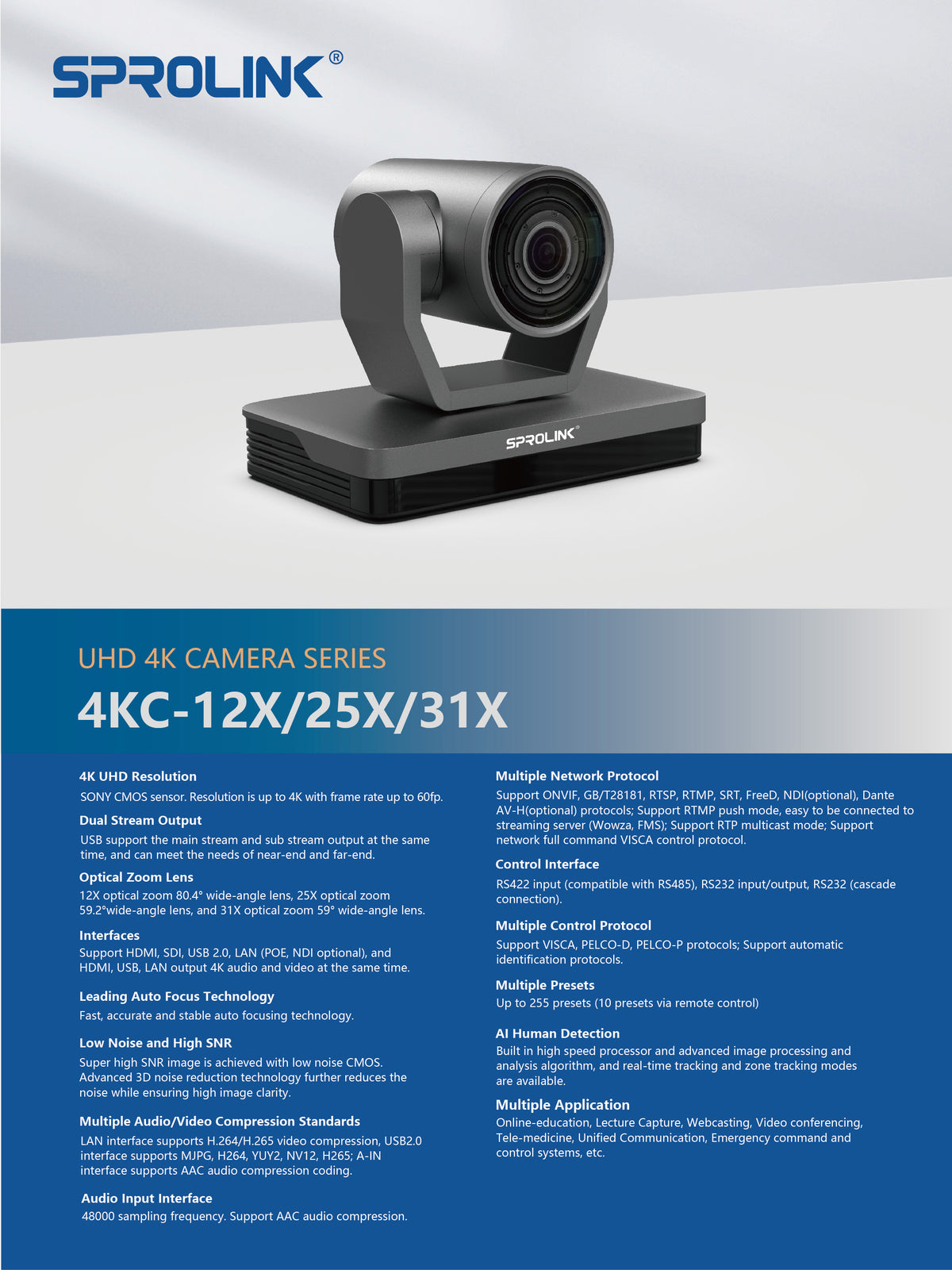 Sprolink SC-4K-25X-NDI 4K60 PTZ Kamera 25x Zoom – Ansicht 3