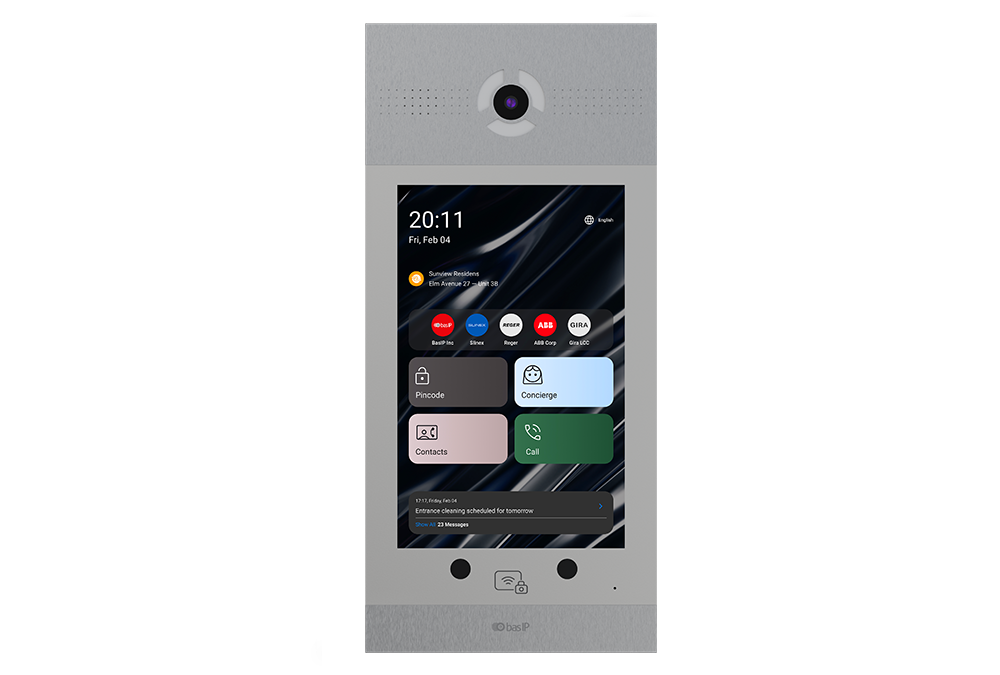 BasIP AA-14FBS Multi-Apartment Panel Silber