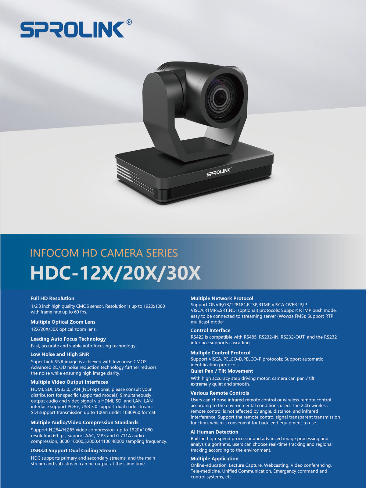 Sprolink SCT-PAI-12X Full-HD PTZ Kamera 12x Zoom