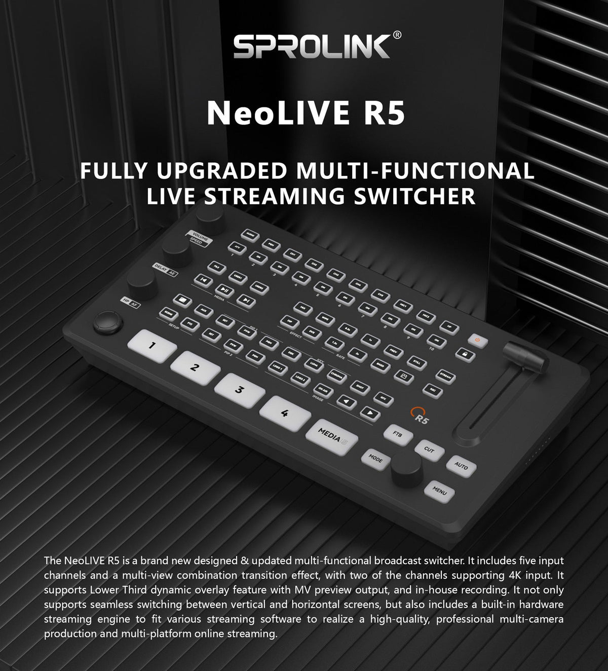 Sprolink NeoLIVE R5 5-Kanal Live-Streaming-Switcher – Ansicht 6