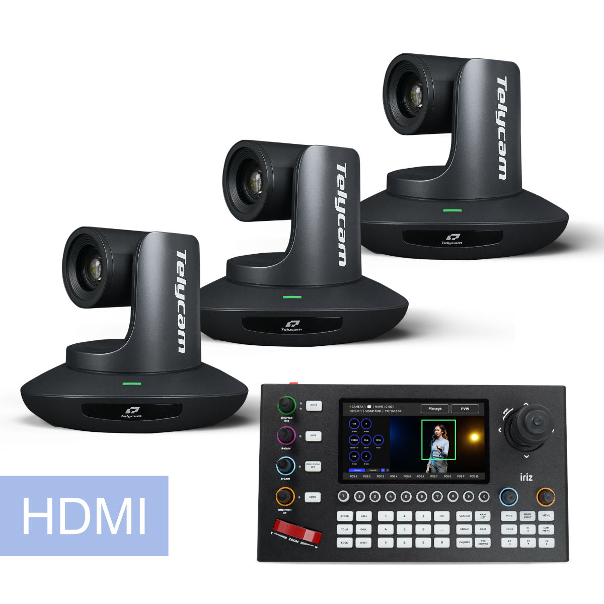 Telycam 3-Kamera Bundle Drive+ SE HDMI Schwarz mit iriz PTC-TN