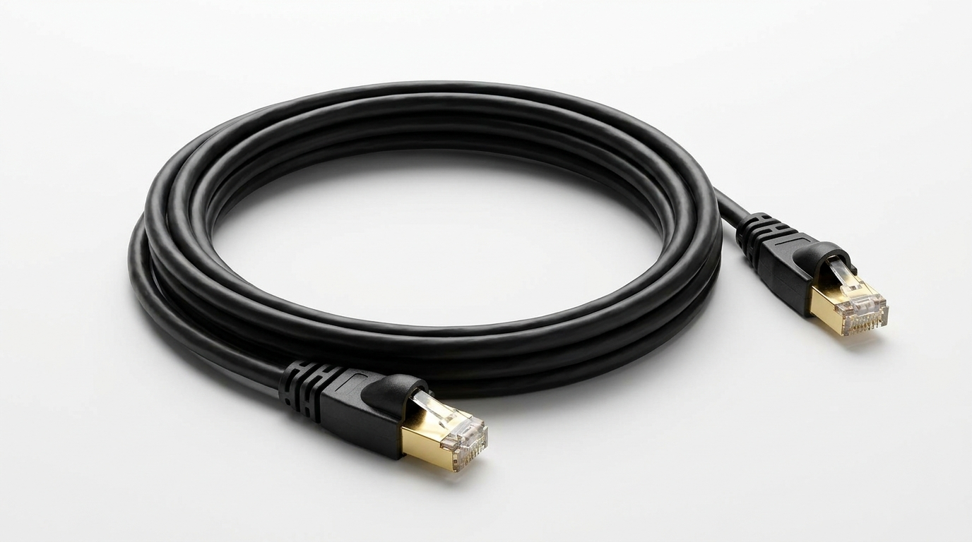 Cat 6 Patchkabel schwarz RJ45 — Netzwerkkabel für PTZ, PoE und NDI