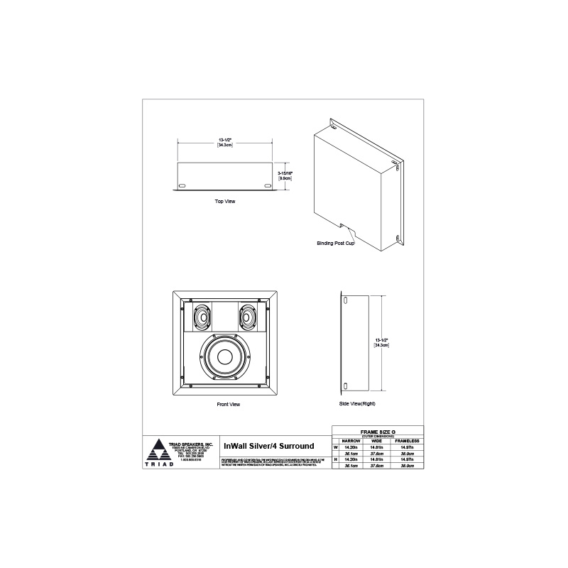 Enceinte murale TRIAD 4 Surround Argent