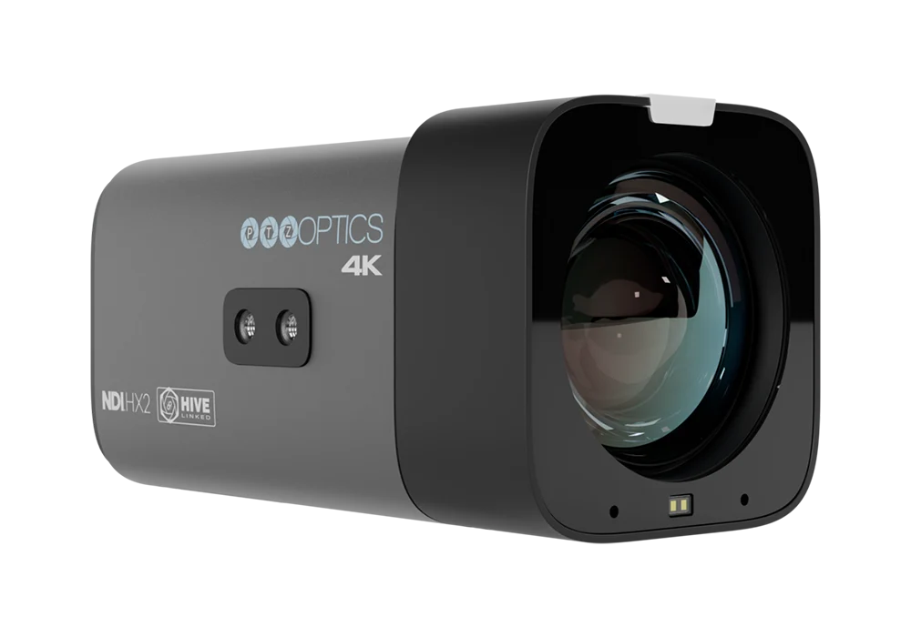 PTZOptics Studio 4K Box-Kamera mit 12x Zoom, NDI|HX3 und PoE+