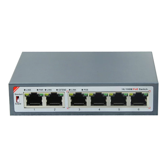 BasIP SH-20.4 PoE-Switch mit 4 Anschlüssen