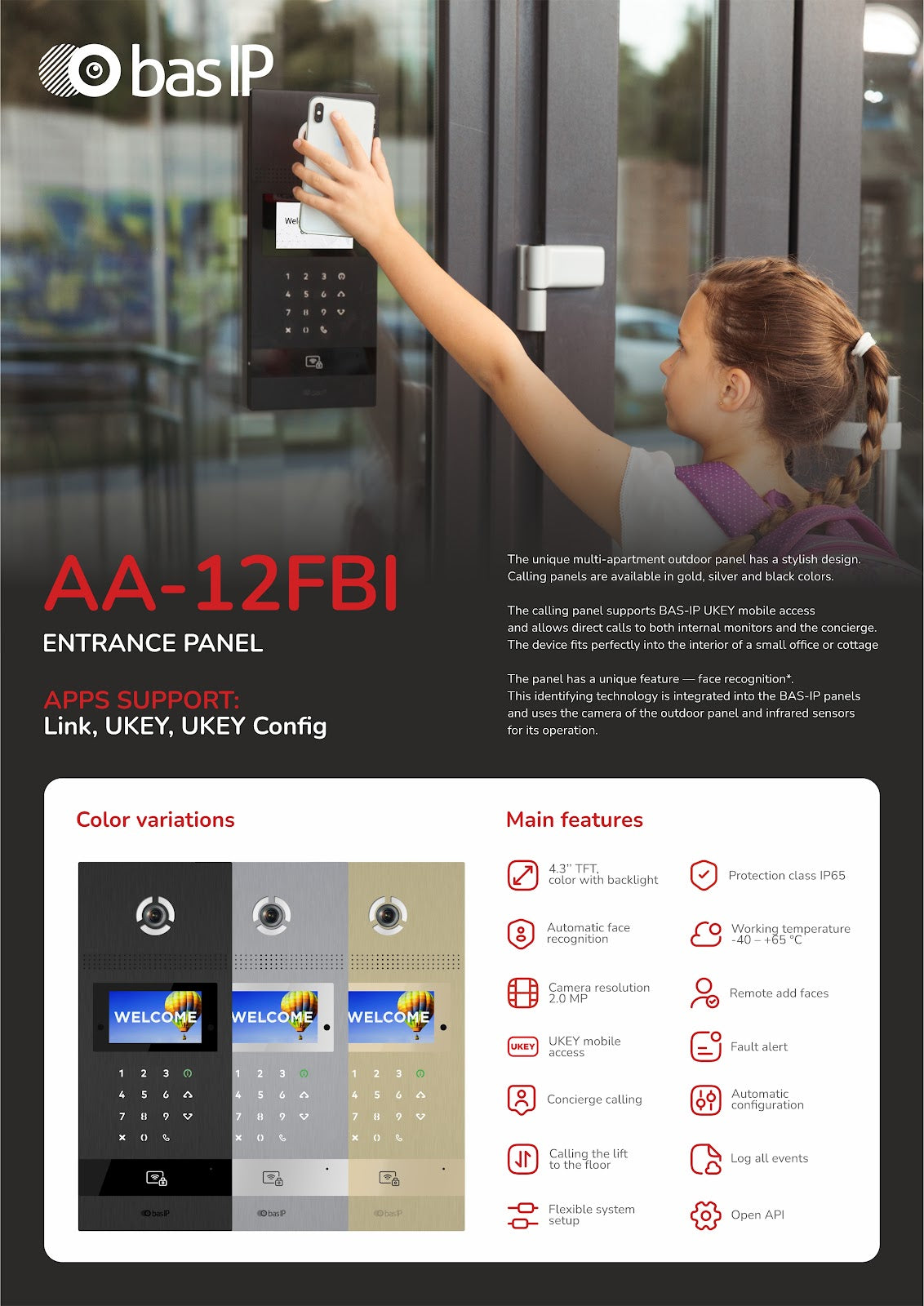 Panneaux multi-appartements BasIP AA-12FBi