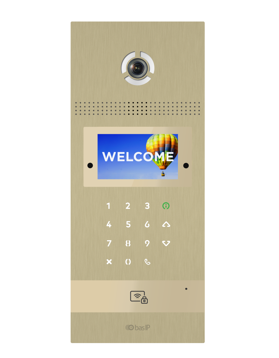 BasIP AA-12FBi Multi-Apartment Panel Gold