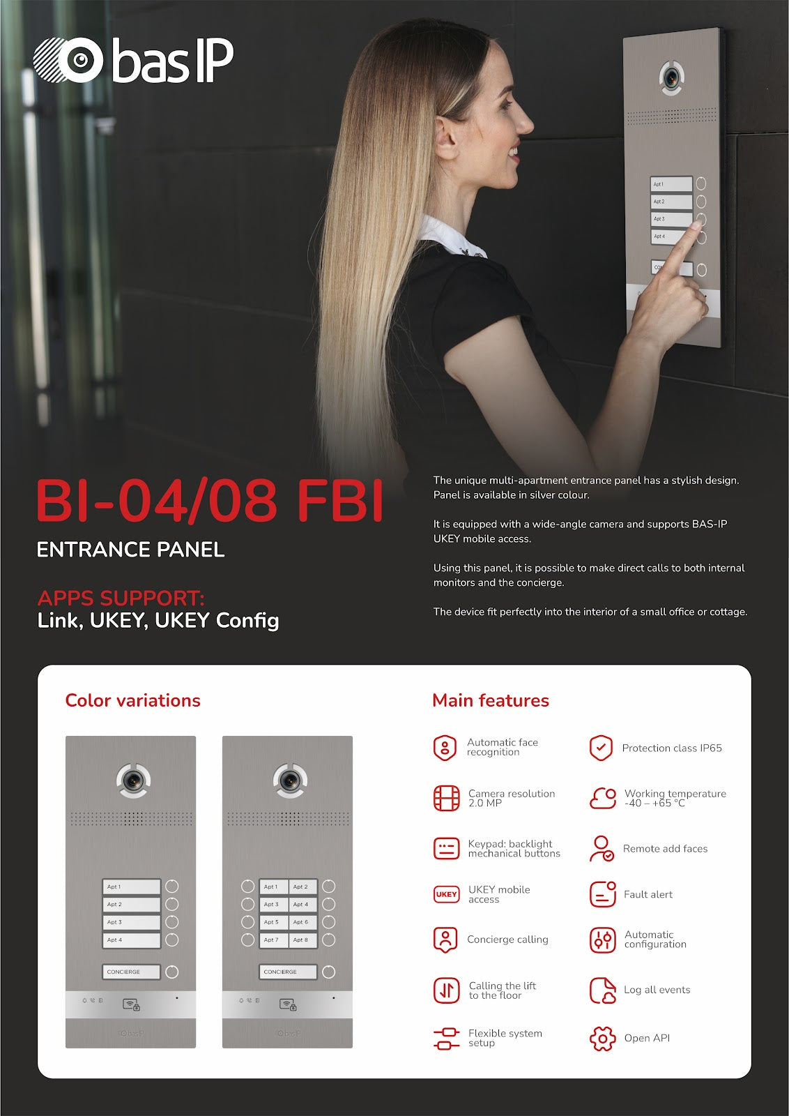 Bas-IP BI-08FBI Klingel mit Kamera
