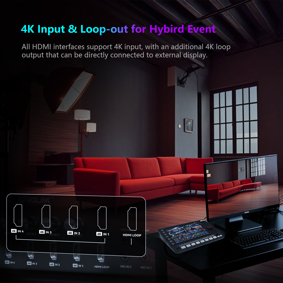 Sprolink NeoLIVE ME5 4K Touch-Broadcast-Switcher – Ansicht 7