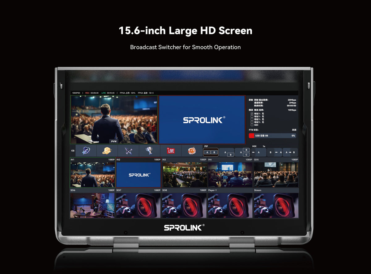 Sprolink NeoLIVE N8S All-in-One 10-Kanal Streaming-Switcher – Ansicht 3