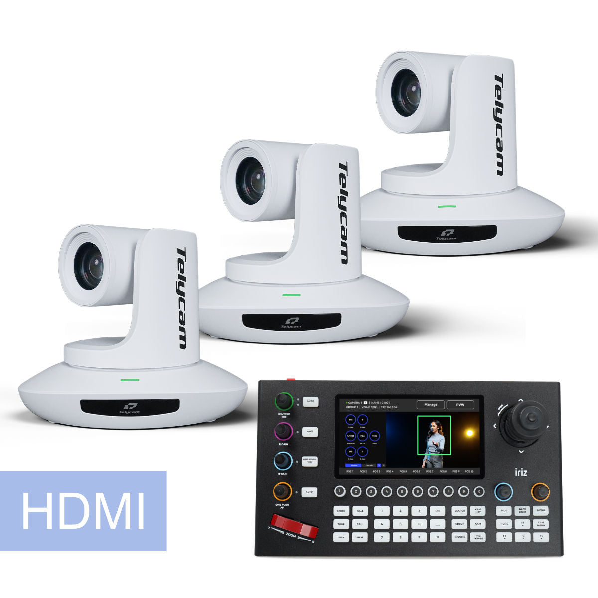 Telycam 3-Kamera Bundle Drive+ SE HDMI Weiss mit iriz PTC-TN