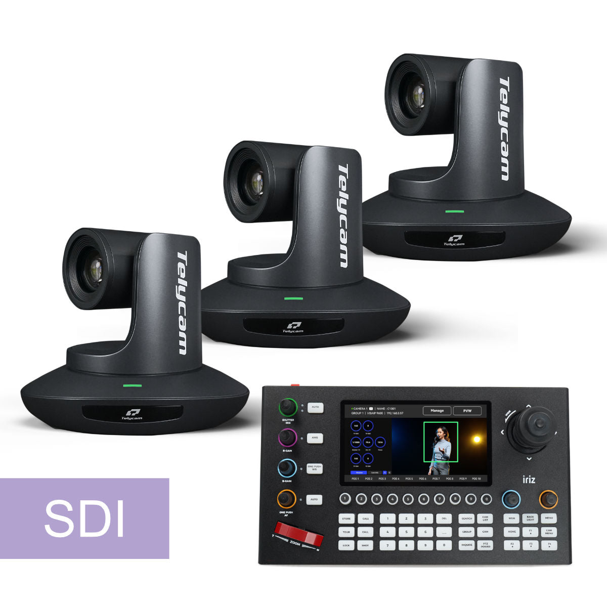 Telycam 3-Kamera Bundle Drive+ SE SDI Schwarz mit iriz PTC-TN