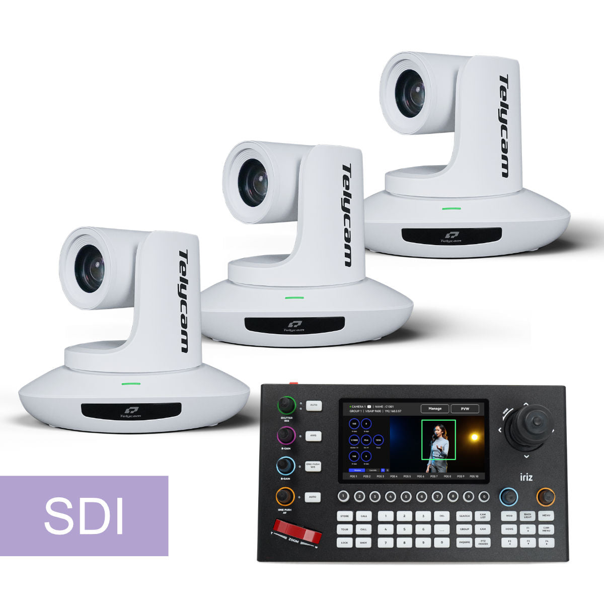 Telycam 3-Kamera Bundle Drive+ SE SDI Weiss mit iriz PTC-TN