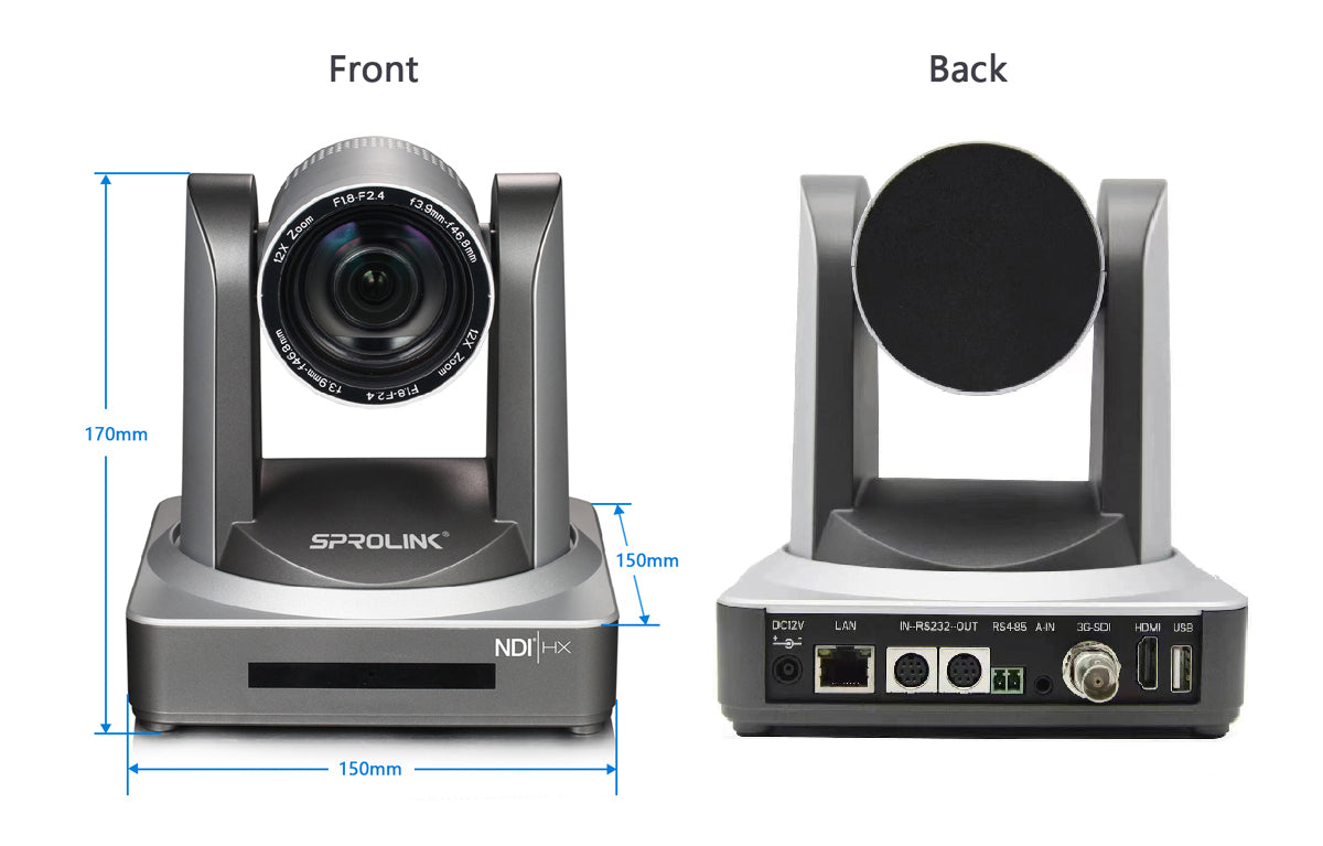 Sprolink SC-PTZ-12X-NDI Full-HD PTZ Kamera 12x Zoom – Ansicht 2